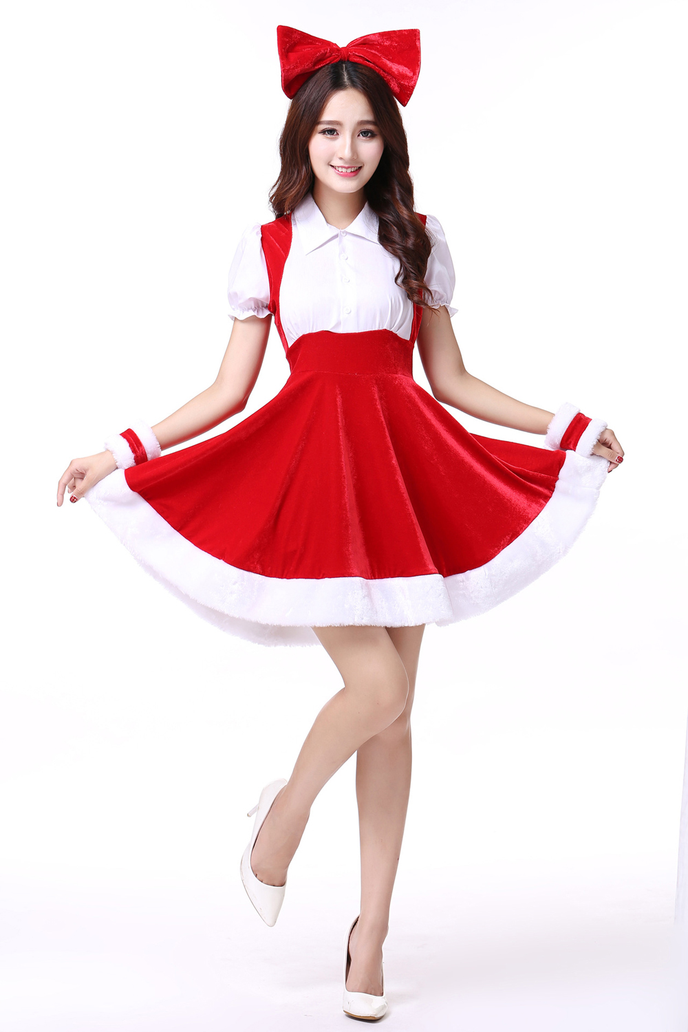 FC148 Christmas Costume Party Sweetheart Miss Halloween Santa Cosplay Dress